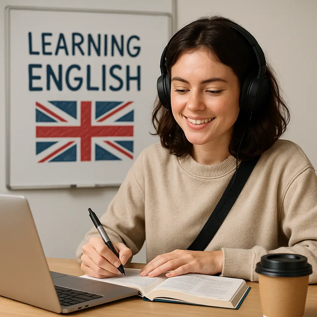 Student learning English
